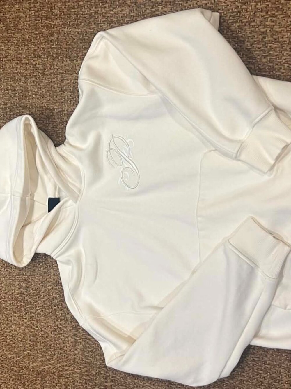 H&M Cream Beige Loose Fit Pullover Hoodie Sweatshirt